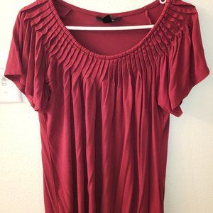 Style & Co Red Burgundy Maroon Business Casual t-shirt blouse size Medium